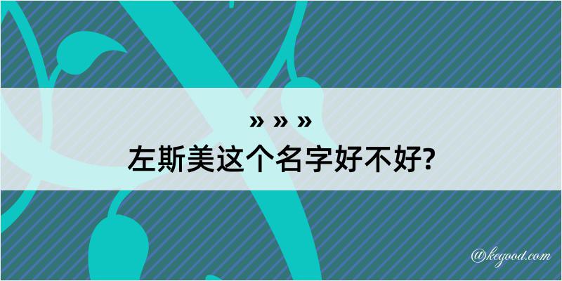 左斯美这个名字好不好?