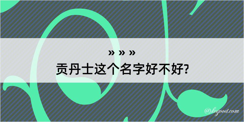 贡丹士这个名字好不好?