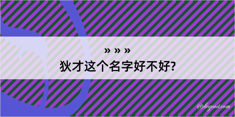 狄才这个名字好不好?