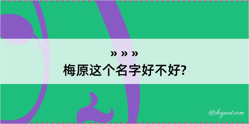 梅原这个名字好不好?