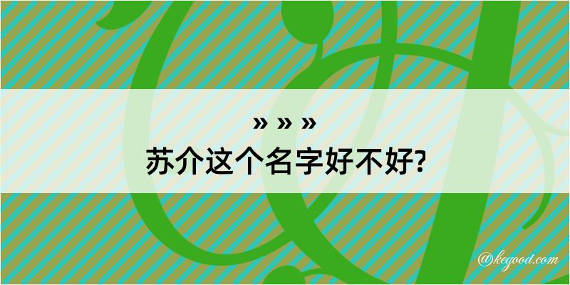 苏介这个名字好不好?