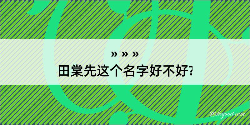 田棠先这个名字好不好?