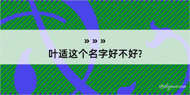 叶适这个名字好不好?