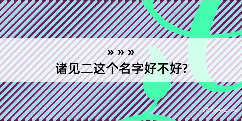 诸见二这个名字好不好?