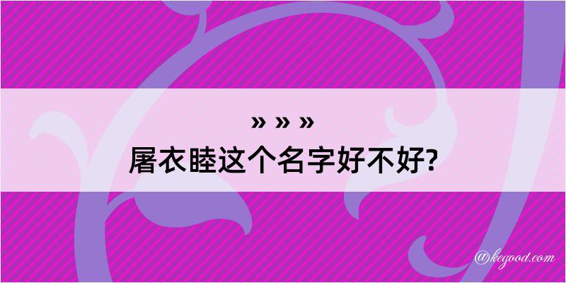 屠衣睦这个名字好不好?