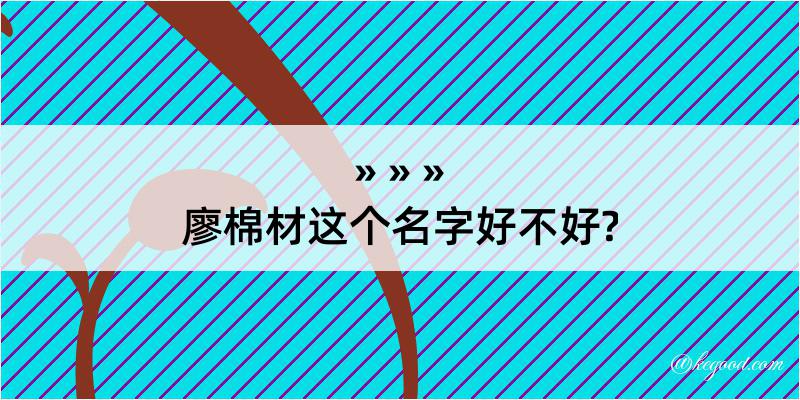 廖棉材这个名字好不好?