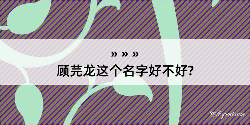 顾芫龙这个名字好不好?