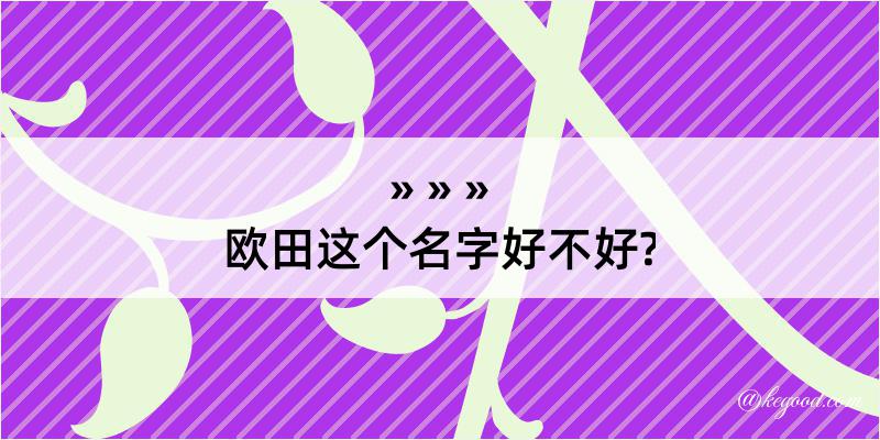 欧田这个名字好不好?