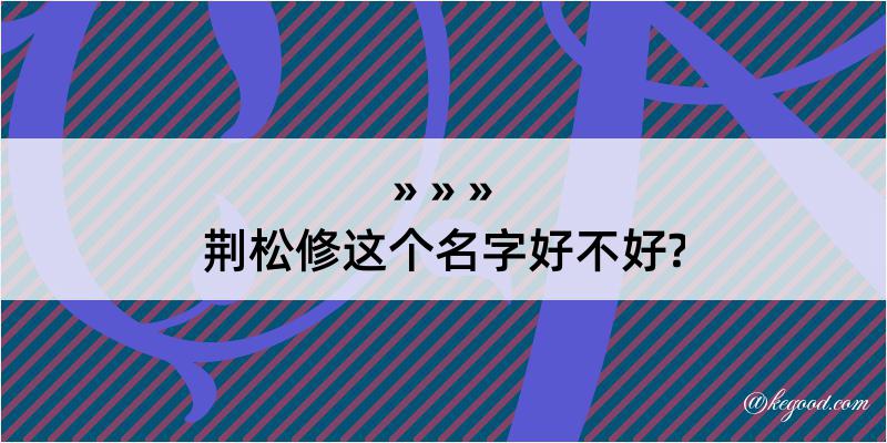 荆松修这个名字好不好?