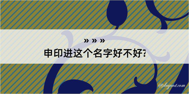 申印进这个名字好不好?