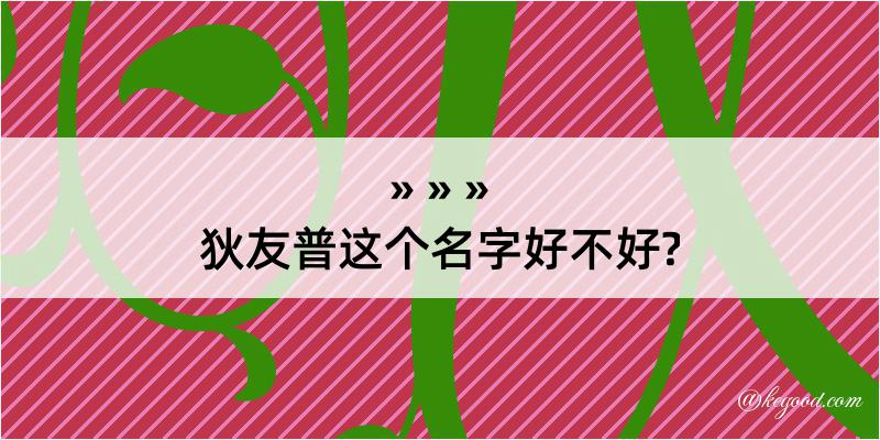 狄友普这个名字好不好?