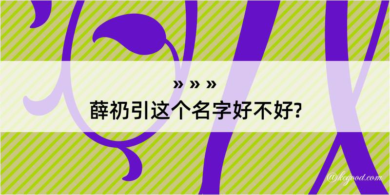 薛礽引这个名字好不好?