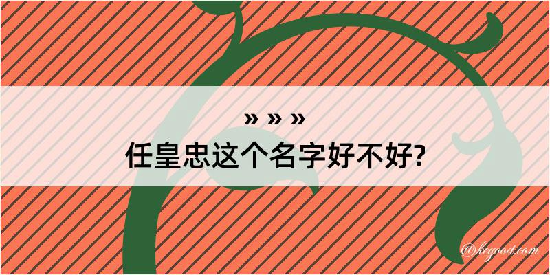 任皇忠这个名字好不好?