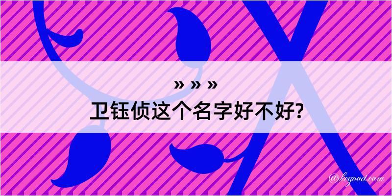 卫钰侦这个名字好不好?