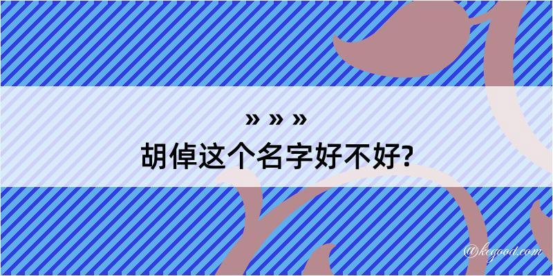 胡倬这个名字好不好?