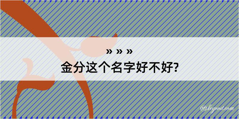 金分这个名字好不好?