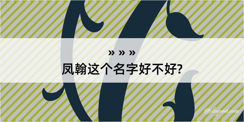 凤翰这个名字好不好?