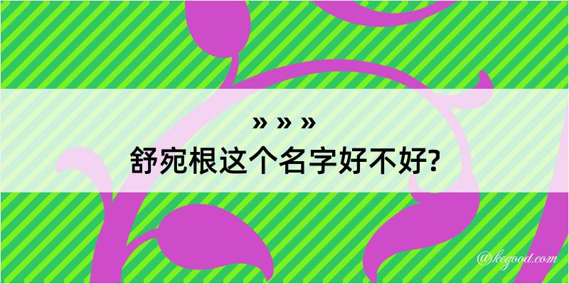 舒宛根这个名字好不好?