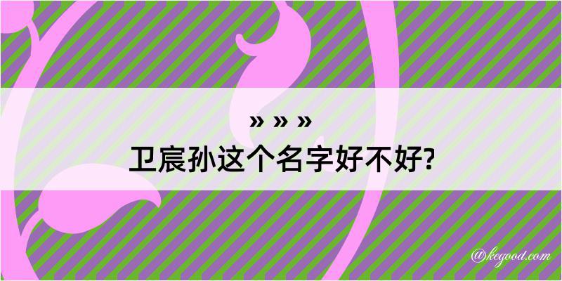 卫宸孙这个名字好不好?