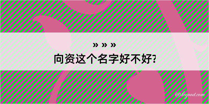 向资这个名字好不好?