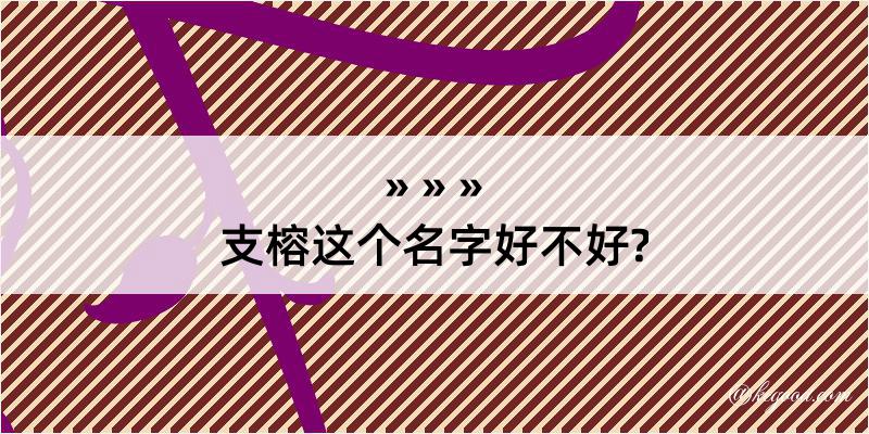 支榕这个名字好不好?