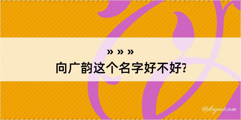 向广韵这个名字好不好?