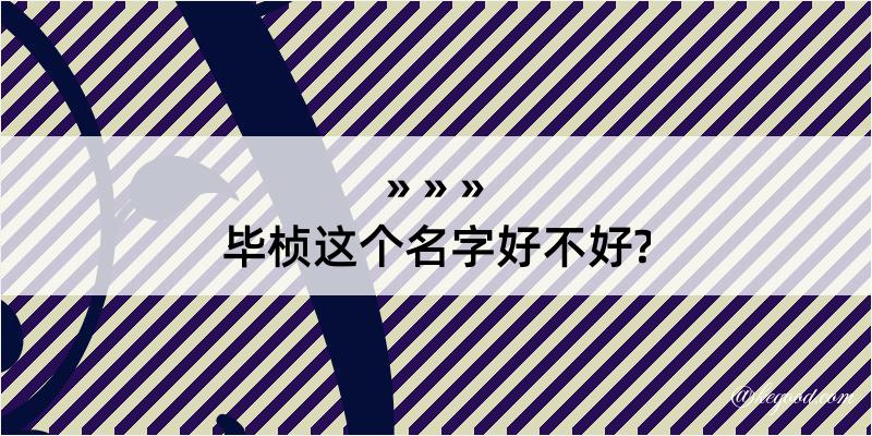 毕桢这个名字好不好?