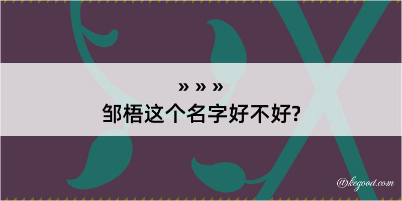 邹梧这个名字好不好?