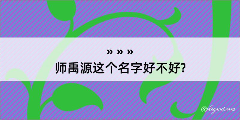 师禹源这个名字好不好?