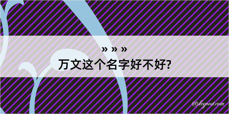 万文这个名字好不好?