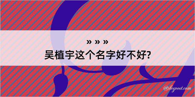 吴植宇这个名字好不好?