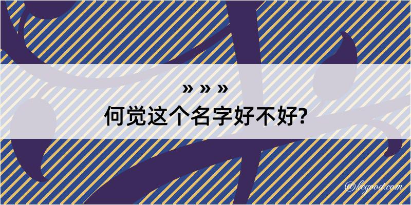 何觉这个名字好不好?