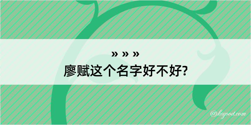 廖赋这个名字好不好?