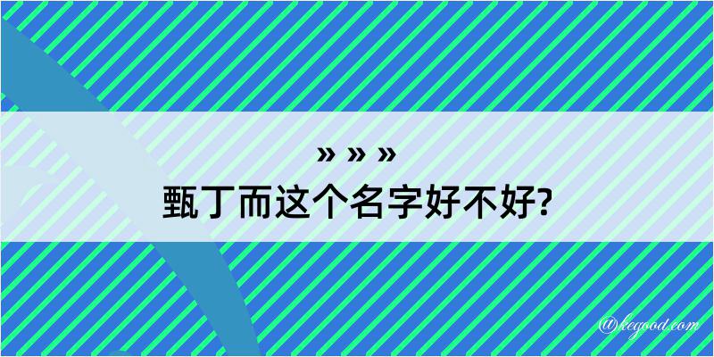 甄丁而这个名字好不好?