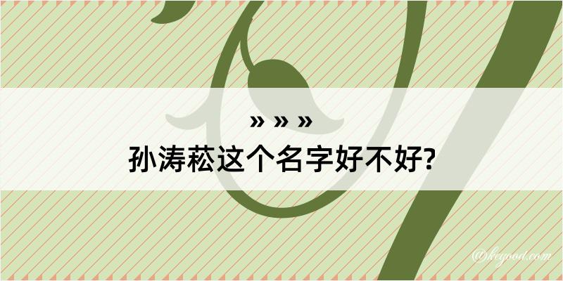 孙涛菘这个名字好不好?