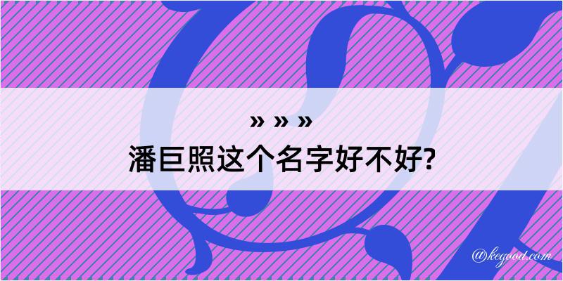 潘巨照这个名字好不好?