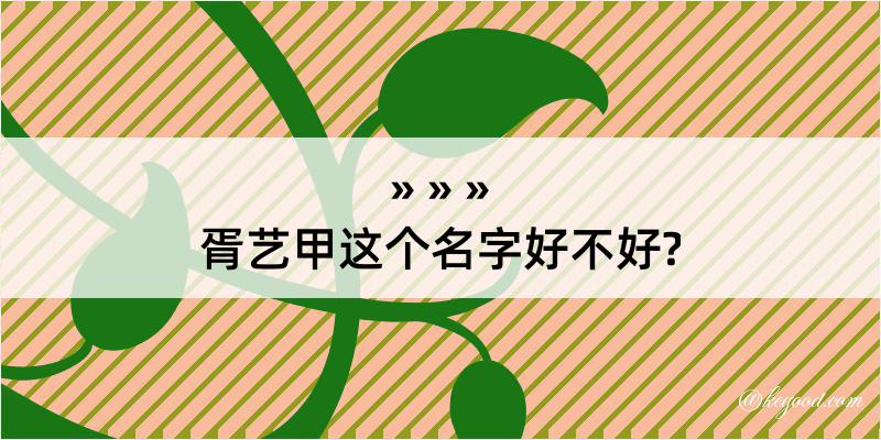 胥艺甲这个名字好不好?