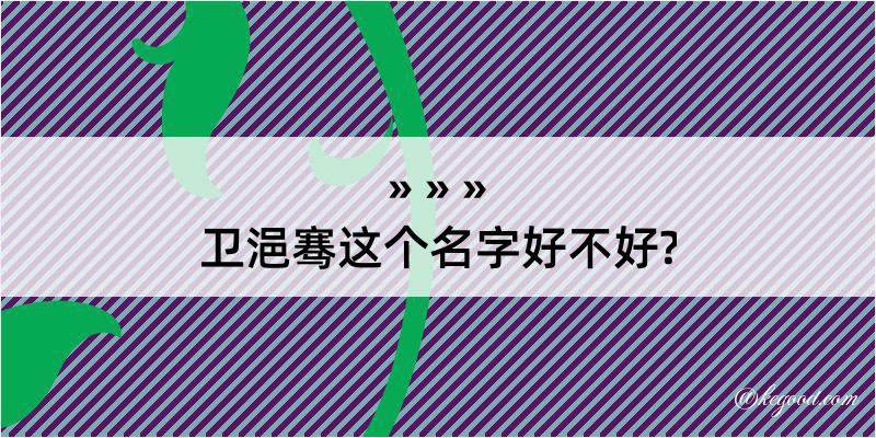 卫浥骞这个名字好不好?