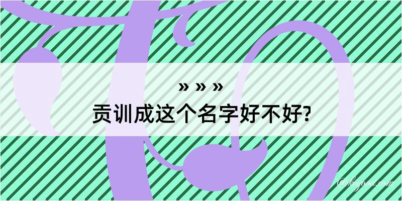 贡训成这个名字好不好?