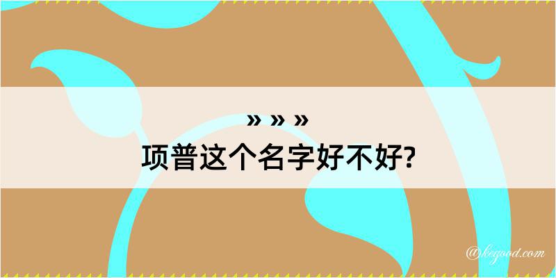 项普这个名字好不好?