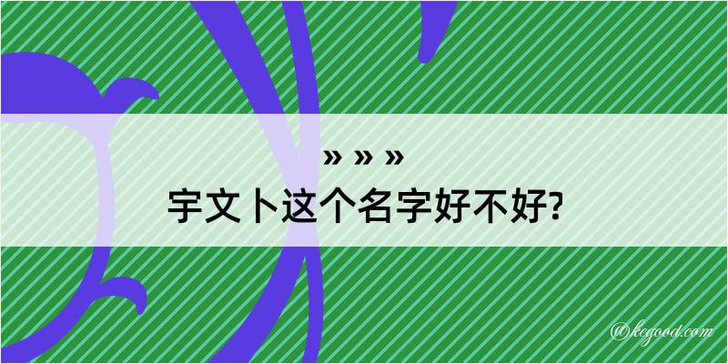 宇文卜这个名字好不好?