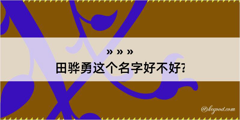 田骅勇这个名字好不好?