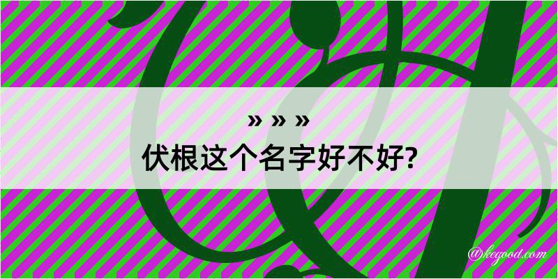 伏根这个名字好不好?