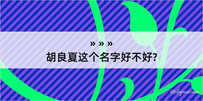 胡良夏这个名字好不好?