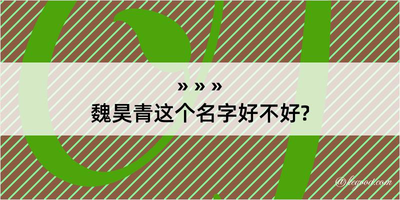 魏昊青这个名字好不好?