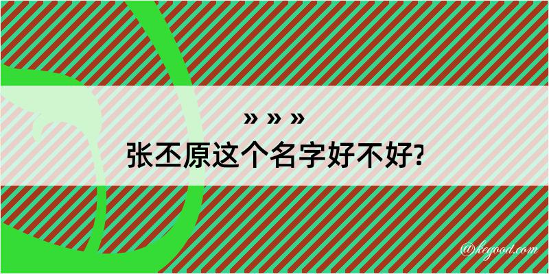 张丕原这个名字好不好?