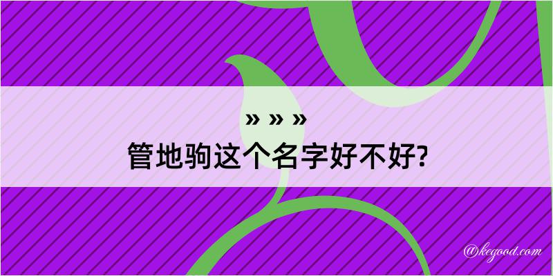 管地驹这个名字好不好?