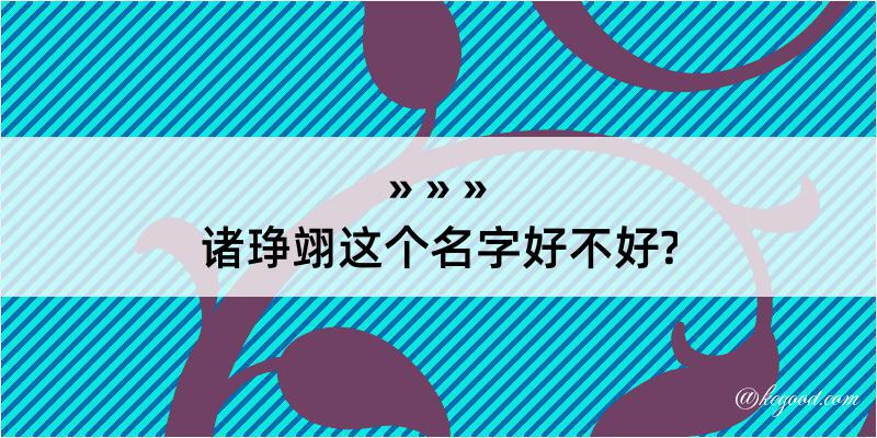 诸琤翊这个名字好不好?