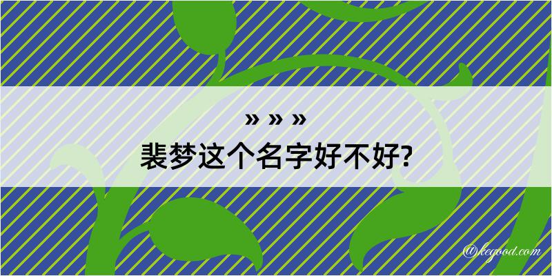 裴梦这个名字好不好?