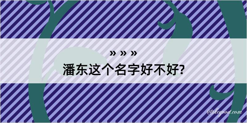 潘东这个名字好不好?